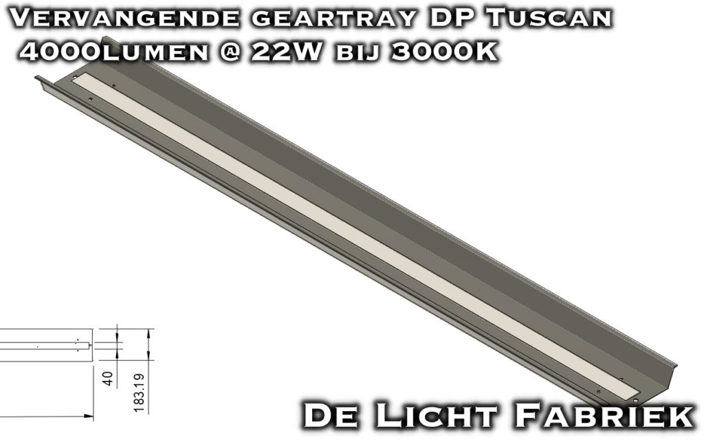 Designplan vervangende geartray zeer efficient 200 lumen per watt